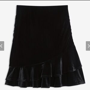 Joe Fresh Black Asymmetrical Velvet Skirt